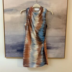 Significant Other Cowl Neck Multicolor Sleeveless Mini Cocktail Dress